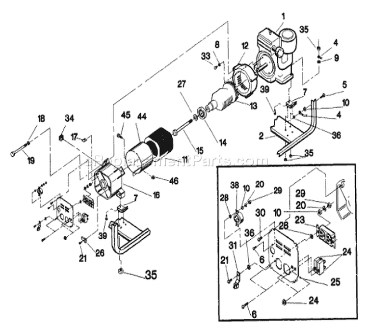 Page C Diagram and Parts List for 9450-1  Briggs and Stratton Generator